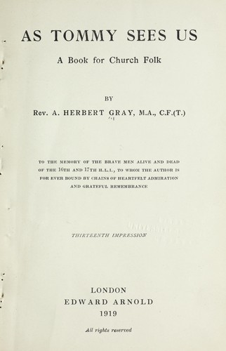 cover of As Tommy sees us