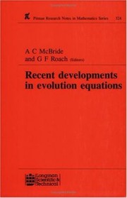 Cover of: Recent Developments In Evolution Equations by 