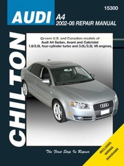Cover of: Audi A4
            
                Chiltons Total Car Care Repair Manuals