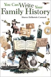 Cover of: You can write your family history