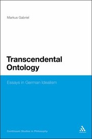 Cover of: Transcendental Ontology
            
                Continuum Studies in Philosophy