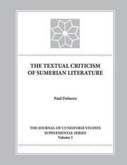 Cover of: The Textual Criticism of Sumerian Literature