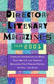 Cover of: Directory of Literary Magazines 2001 (Clmp Directory of Literary Magazines and Presses)