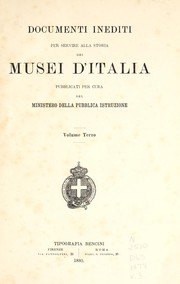 Cover of: Documenti inedití per servire alla storia dei musei d'Italia