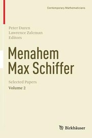 Cover of: Menahem Max Schiffer Selected Papers