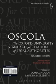 Cover of: Oscola Oxford University Standard For The Citation Of Legal Authorities by 