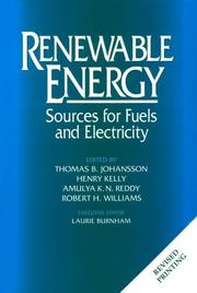 Cover of: Renewable Energy: Sources For Fuels And Electricity