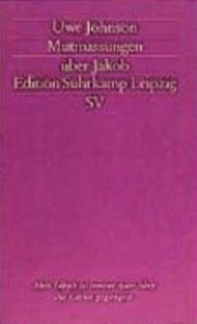 Mutmassungen Ber Jakob Roman cover