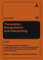 Cover of: Translation Manipulation And Interpreting by Aiga Dukte