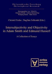 Cover of: Intersubjectivity And Objectivity In Adam Smith And Edmund Husserl A Collection Of Essays