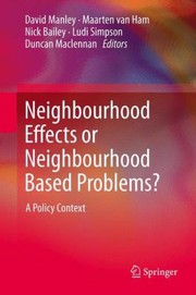 Cover of: Neighbourhood Effects or Neighbourhood Based Problems