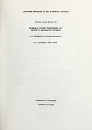 Cover of: Norfolk County industries, 1871: index to manuscript census