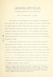 Cover of: Tax delinquency of forest lands in the anthracite forest region of Pennsylvania: a county opportunity and responsibility