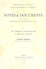 Cover of: Le temple d'Apollon à Bulla Regia