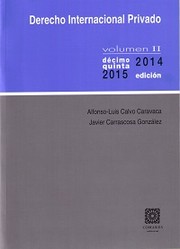 Cover of: Derecho internacional privado. - 15. edición.