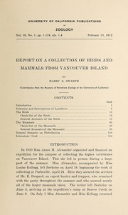 Cover of: Report on a collection of birds and mammals from Vancouver Island