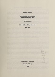 Cover of: Boundaries of Canadian census units in 1871 by G. T. Bloomfield