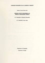 Cover of: Oxford County industries, 1871 by G. T. Bloomfield