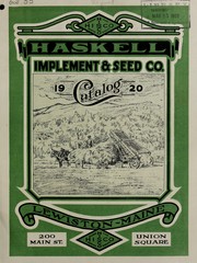 Cover of: 1920 catalogue of choice farm, garden and flower seeds, agricultural implements ...