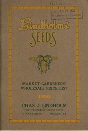 Cover of: Lindholms' seeds: market gardeners' wholesale price list 1920