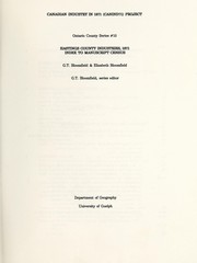 Cover of: Hastings County industries, 1871: index to manuscript census