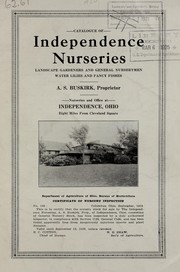 Cover of: Catalogue of Independence Nurseries, landscape gardeners and general nurserymen, waterlilies, and fancy fishes