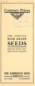 Cover of: Contract prices: for strictly high grade seeds selected from carefully grown crops