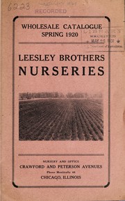 Wholesale catalogue by Leesley Brothers Nurseries