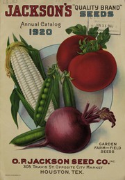Cover of: Jackson's quality brand seeds annual catalog: 1920