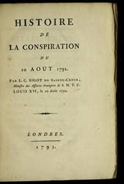 Cover of: Histoire de la conspiration du 10 aout 1792