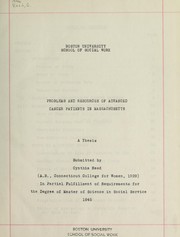 Cover of: Problems and resources of advanced cancer patients in Massachusetts