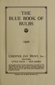 Cover of: The blue book of bulbs: 1920