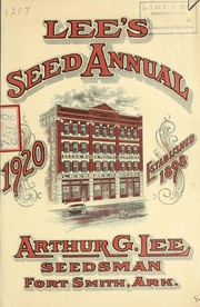 Cover of: Lee's seed annual: 1920