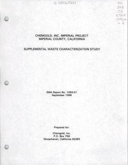 Cover of: Imperial project, Imperial, California: draft [redline copy] environmental impact statement, environmental impact report