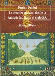 Cover of: La estetica musical desde la antiguedad hasta el siglo XX