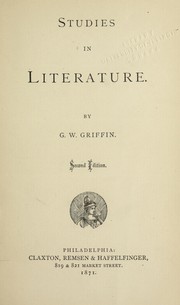 Cover of: Studies in literature.