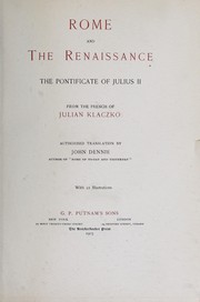 Cover of: Rome and the renaissance: the pontificate of Julius II