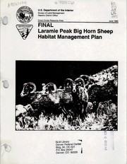 Final Laramie Peak big horn sheep habitat management plan by Mary J. Read