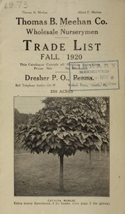 Cover of: Trade list: fall 1920