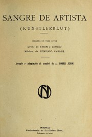 Cover of: Sangre de artista = (ku nstlerblut): opereta en tres actos