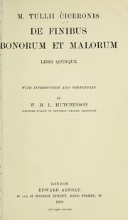 Cover of: De finibus bonorum et malorum libri quinque by Cicero