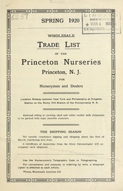 Cover of: Spring 1920 | Princeton Nurseries