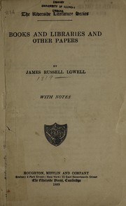 Cover of: Books and libraries: and other papers