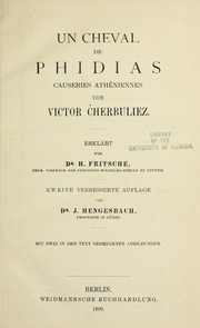 Cover of: Un cheval de Phidias, causeries athe niennes