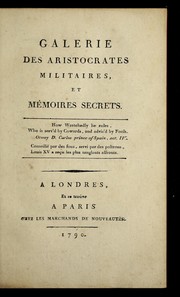 Galerie Des Aristocrates Militaires, Et Me Moires Secrets By Charles ...