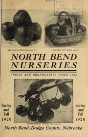 Cover of: Spring and fall 1920 [catalog] by North Bend Nurseries