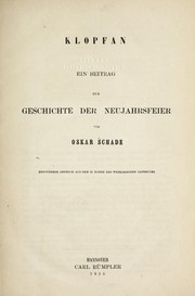 Cover of: Klopfan: ein beitrag zur geschichte der neujahrsfeier