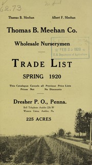 Cover of: Trade list: spring 1920