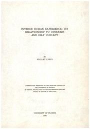 Cover of: Intense human experience : its relationship to openness and self concept by Stanley Lynch