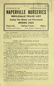 Cover of: Wholesale trade list: spring 1920 : lining out stock and perennials